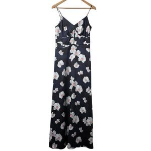 Banana Republic Maxi Slip Dress Sz 2 Tall Strappy Pieced Floral Coquette Empire